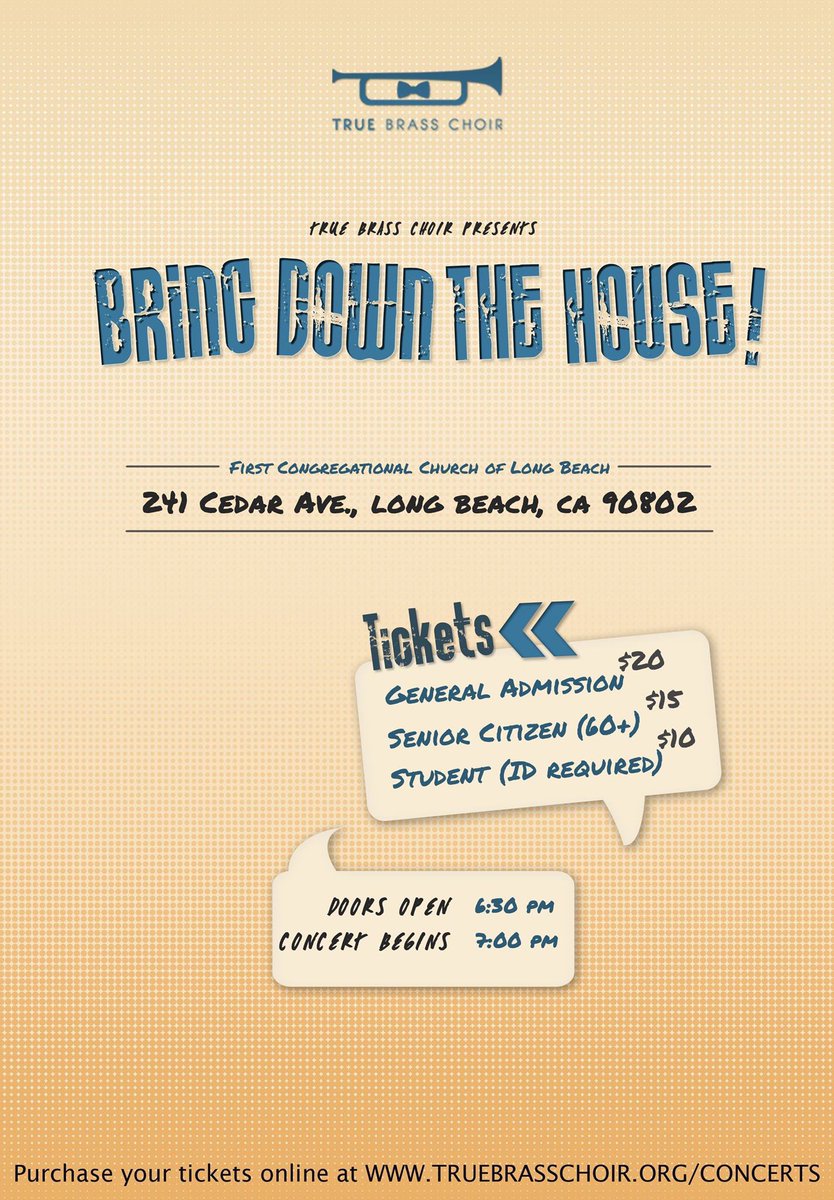 TrueBrass's tweet photo. Concert next Sunday, October 2nd!Purchase your tickets at https://t.co/nNTDiUuYKt. #TrueBrass #BringDownTheHouse #ThisIsLB https://t.co/R8hB3Th2Fh