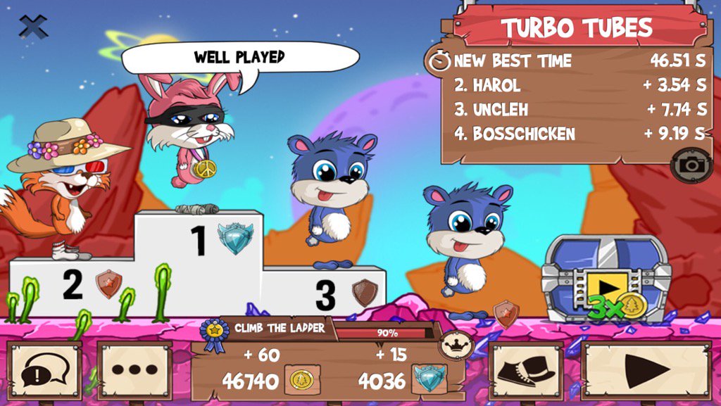 Str8Tipsy's tweet image. New best time @thunderdump1 #funrun2 #harol #UncleH #BOSSCHICKEN