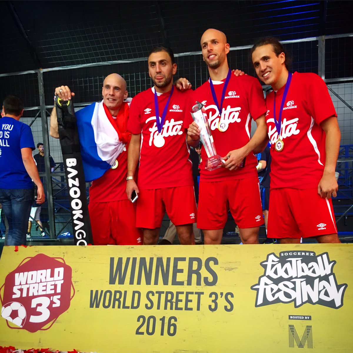 Bazookagoal sponsored <a href="/Streetkingseu/">Streetkings</a> takes the first @WorldStreet3s trophy in Manchester! #hardcoreskills