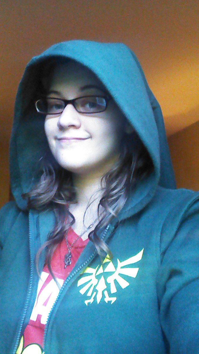 "My scribe's boyfriend sent her a hoodie based on Link's hat and tunic, and a Wingcrest shirt from Legend of Zelda."