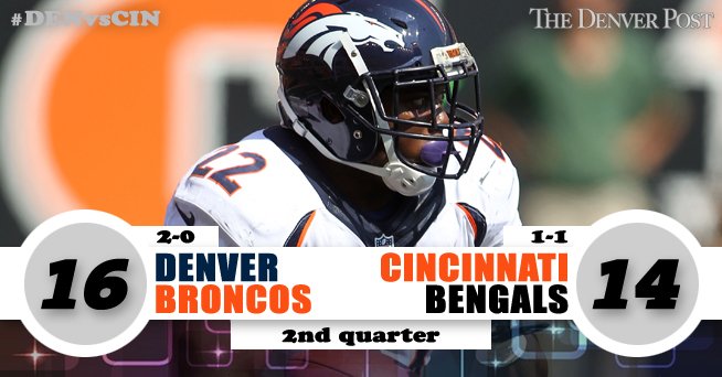 Siemian to Sanders. Again. PAT blocked.Broncos 16, Bengals 14DENvsCIN GameTracker