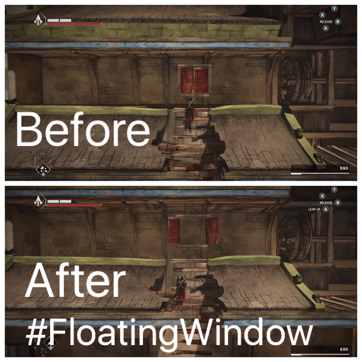 93BirdSam's tweet photo. Is this for real @Ubisoft? A #FloatingWindow on #AssassinsCreedChroniclesChina, even when I'm away from the window? #AssassinsCreedGlitch https://t.co/FoWJ4AuvAE
