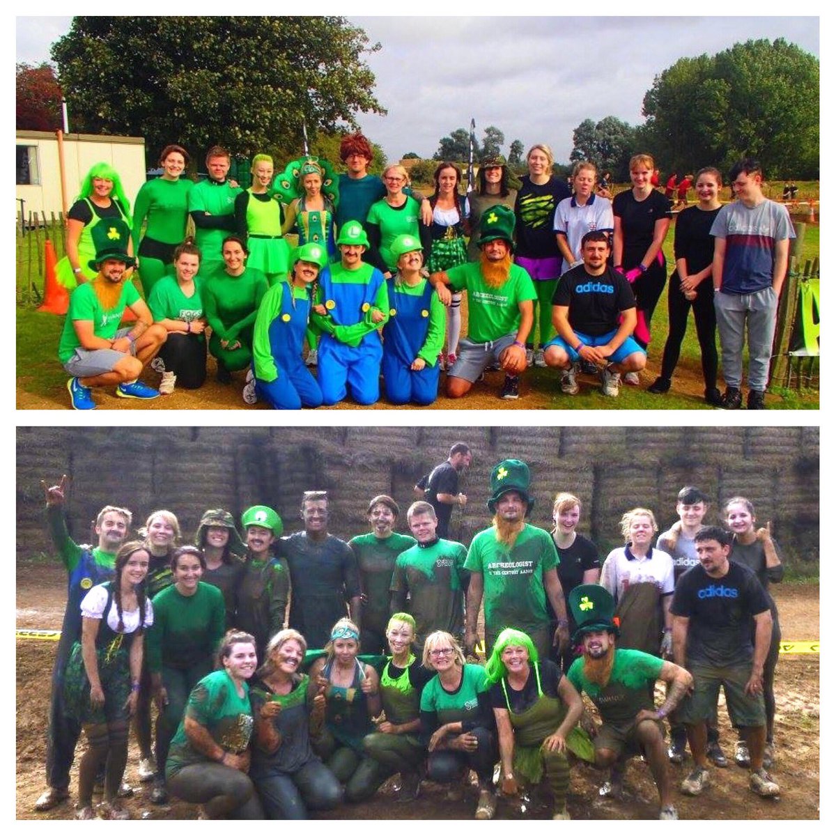 CalliMayers's tweet photo. @insaneterrain_  #TeamGreen start and finish!! Completed as a team for a great cause!! #teamwork #mud #water #hardcore #fogs #insane 🏅🏅🏅 https://t.co/3SVqMH8WAr