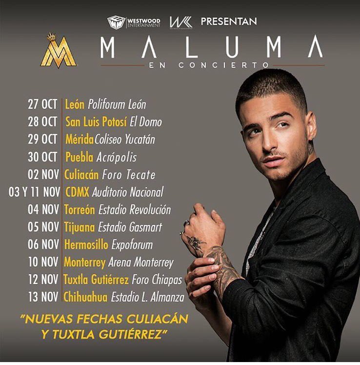 MalumaFamilySF's tweet photo. Próximas fechas de @maluma en México! No falten! 🇲🇽🇲🇽 https://t.co/nolyR2gt5a