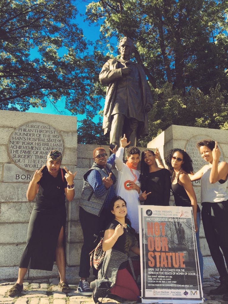 apadillafilm6's tweet photo. NYC can't say #BlackLivesMatter
& continue to honor Dr Marion Sims
(Who experimented on slaves)
#NotOurStatue https://t.co/GoNNKvmu0b