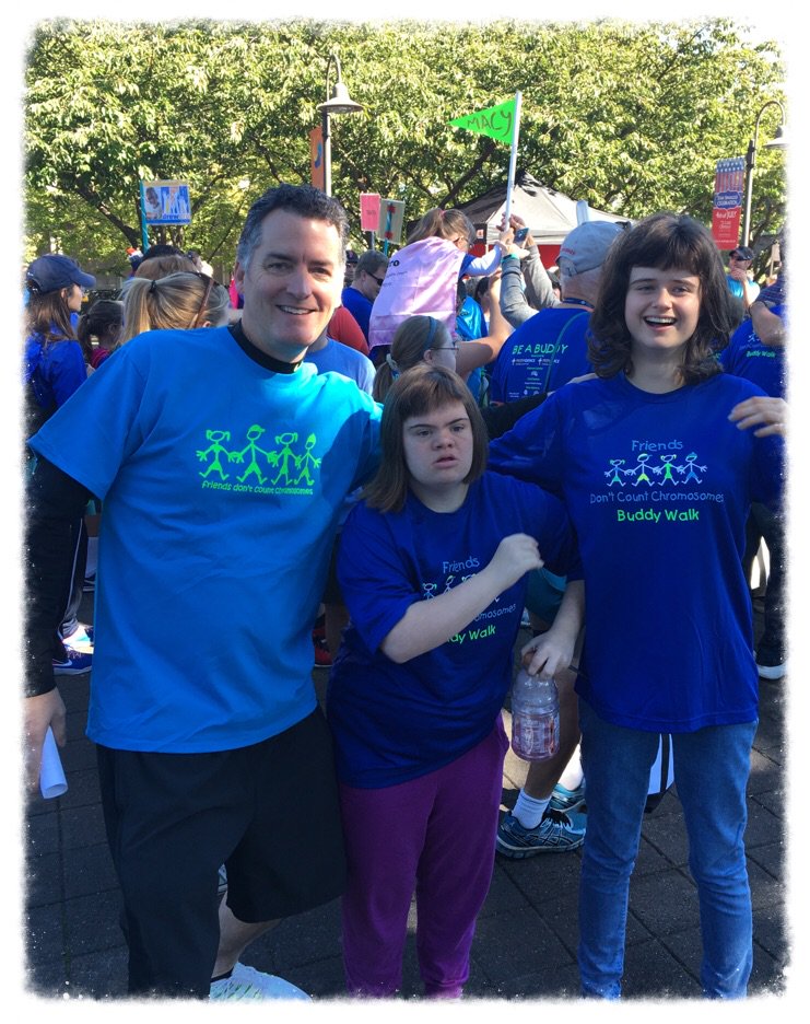 Hanging out at the Portland area Buddy Walk today with #joedonlon from @pdxpeacock. Thanks Joe for your support!!