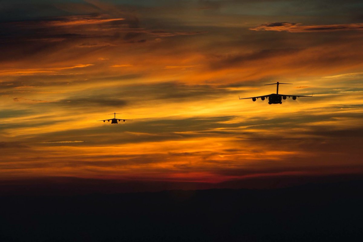AirMobilityCmd's tweet photo. As your #sundayfunday comes to a close, we thought we'd share one of our favorite #sunset photos. https://t.co/U1B7Dio9KK