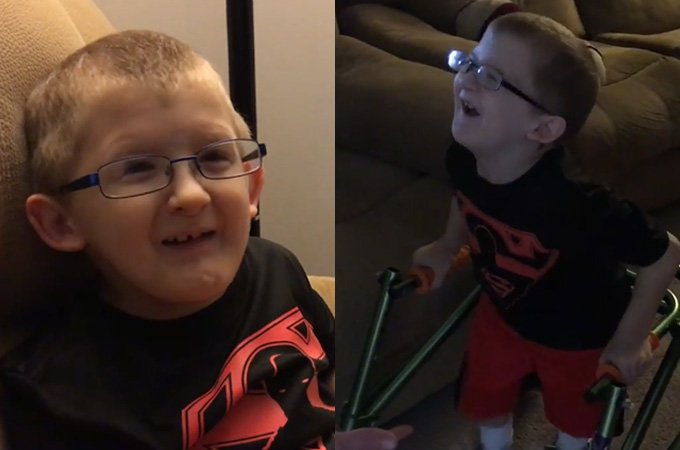 Doctors said this little boy might never walk again – but he proved them wrong.