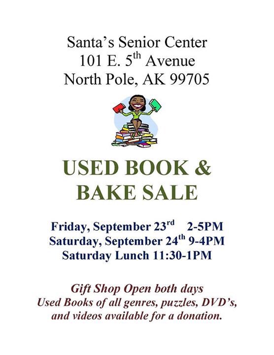 #NorthPole #Alaska #Santa'sSeniorCenter #Books #BakeSale