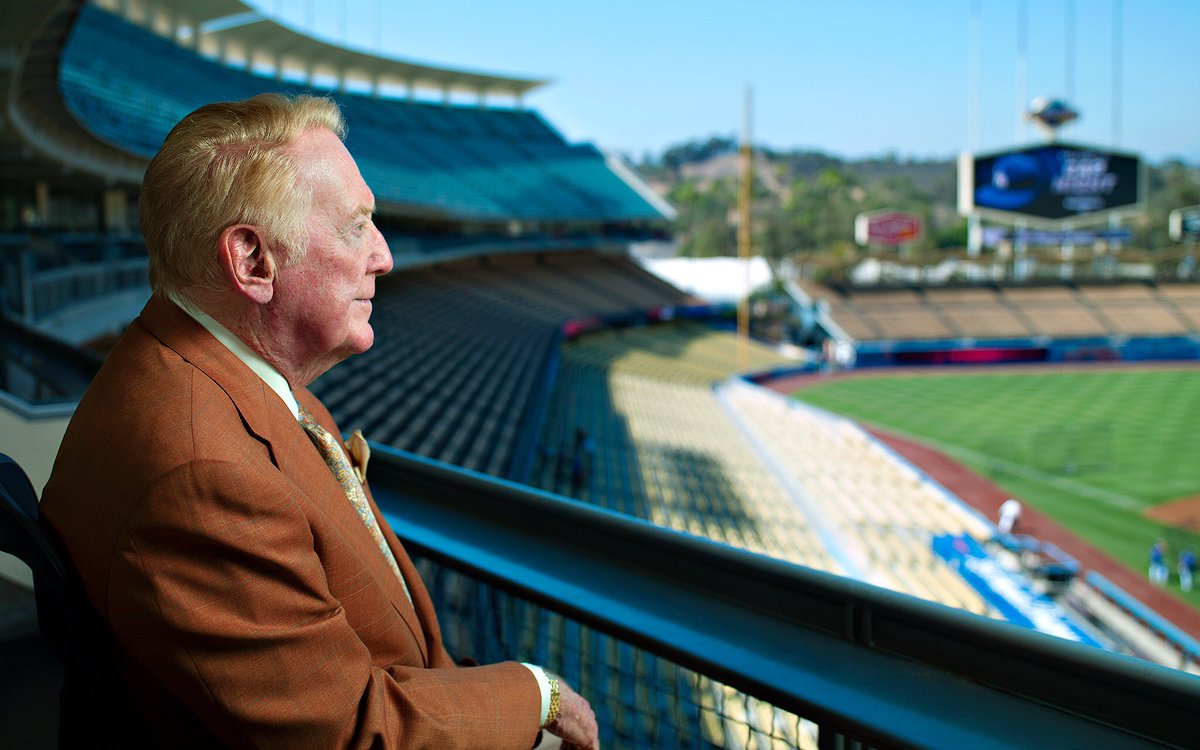 Thank you, #VIN. The Voice of the <a href="/Dodgers/">Los Angeles Dodgers</a>. The Voice of LA. #FightOn 

(Photo via @ESPN)