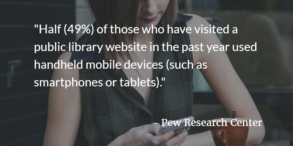 schoeyfield's tweet image. Half of public #library website visits are mobile | Source: buff.ly/2dk5wcJ #libweb