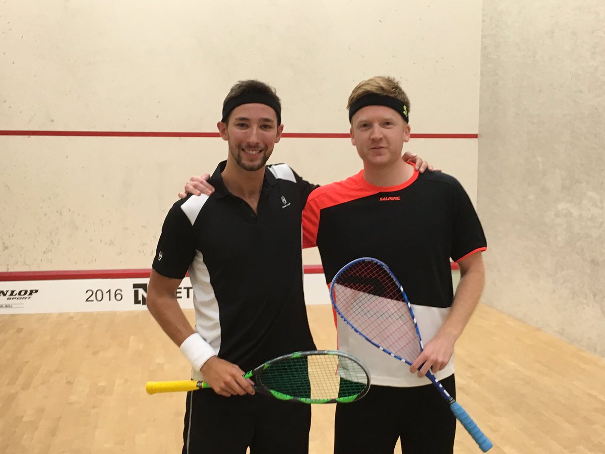 ONOSquash's tweet image. Local hero @Johnson_Charlie playing on his home courts against @TomRichards86. Live: netsuiteopensquash.com/live