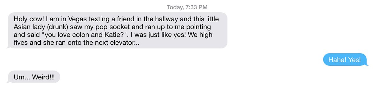 Culligan27's tweet photo. This text from my sister is gold! #CKSwag 💚💙 https://t.co/2kZB3S6861