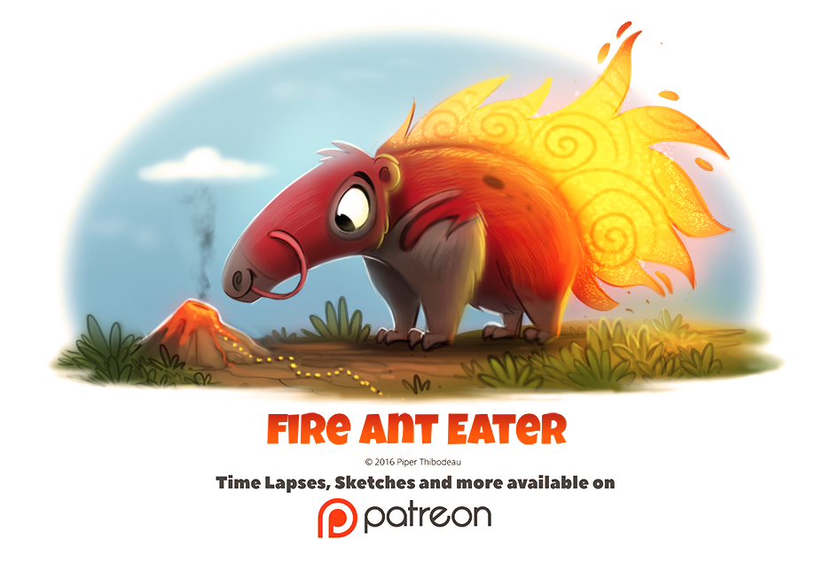 Cryptid_Create's tweet photo. Day 1405. Fire Ant Eater https://t.co/VCH2bjLY92