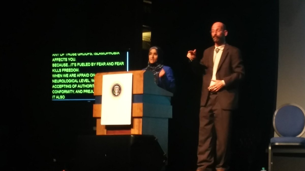 AMPGlobalYouth's tweet photo. Dangers like #Islamophobia can be fought off with #interfaith says @DMogahed from #picscc Let's work together for #diversity and #Pluralism https://t.co/q0nwmxJ0wZ