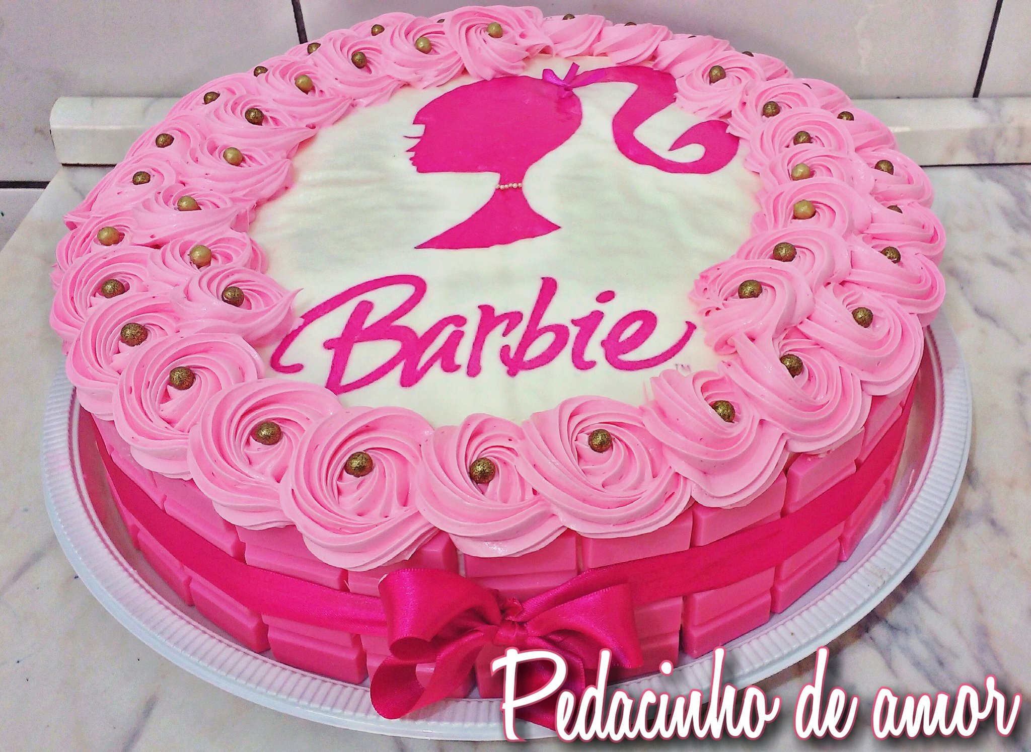 bolo Barbie #bolo rosa #bolo três andares