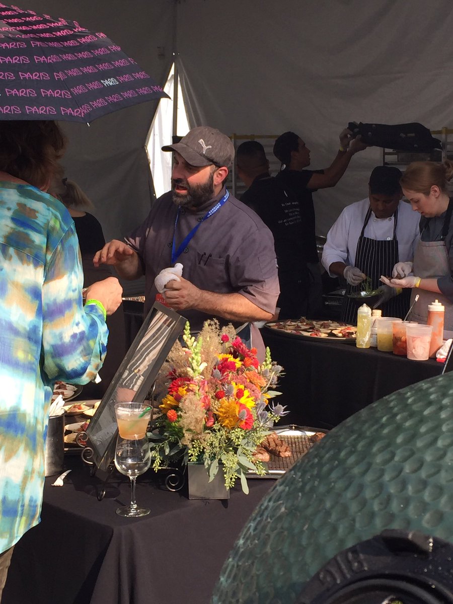 Back <a href="/Chicago_Gourmet/">Chicago Gourmet</a>. Great day <a href="/BigGreenEgg/">Big Green Egg</a> Pavillion #grilling up flat irons. #Chicago #chicagogourmet #steak