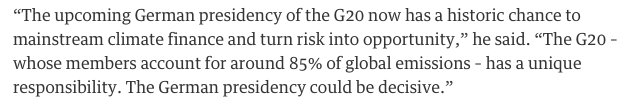 G20SC's tweet photo. Mark Carney urges progress on green finance for Germany's 2017 #G20 https://t.co/jftV3zt0nc https://t.co/v3fLB9dLGU