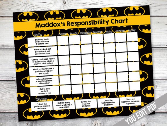 ThatADHD_EA's tweet image. Batman Chore chart printable, Boys Reward Chart, #ResponsibilityChart, Weekly
➤ goo.gl/4xx9X4
via @outfy