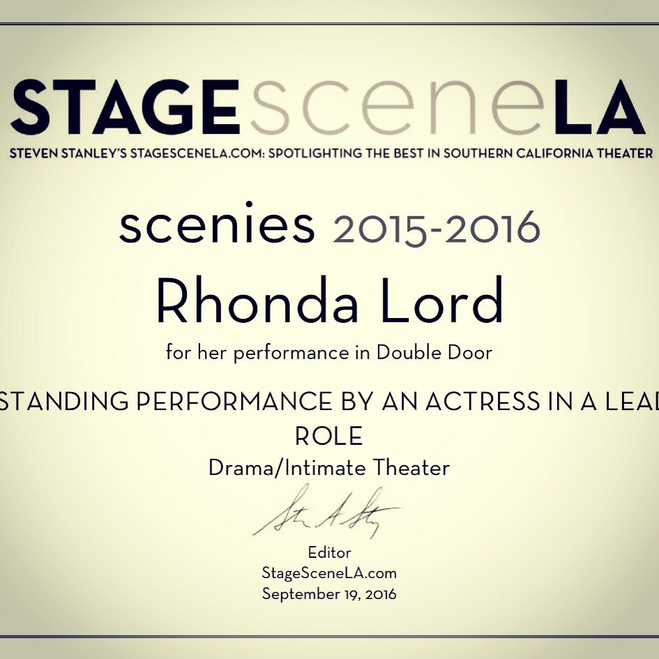 RhondaLord_'s tweet photo. #2015-2016 #ScenieAward from @stagescenela
#Inspiring #ThankYou #StevenStanley
From #RhondaLord https://t.co/h2alirkldh