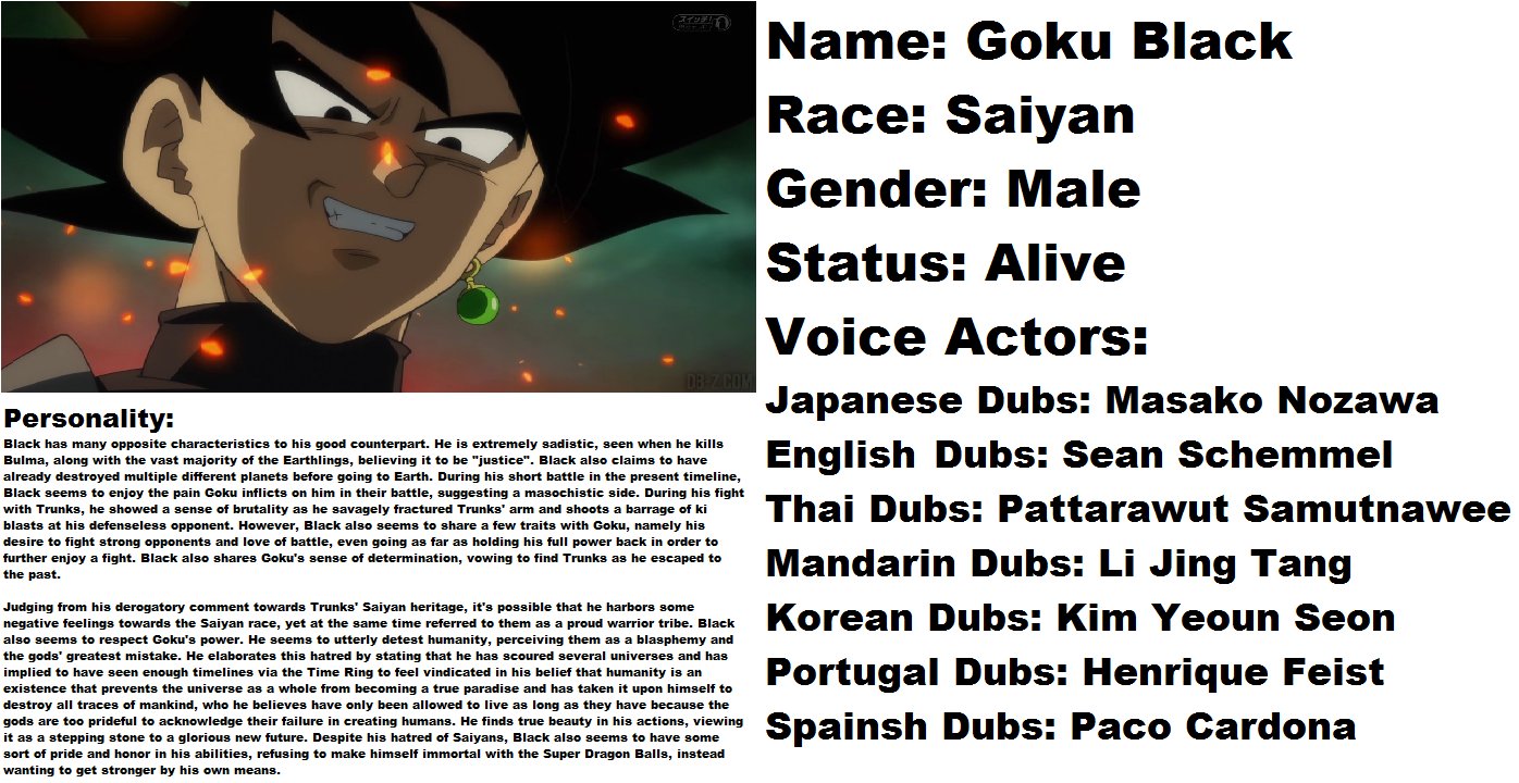 Goku Black On Twitter Goku Black Profile