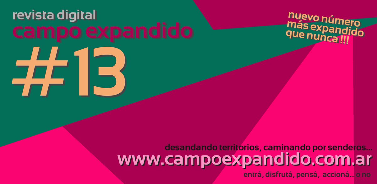 campodecruces's tweet photo. nuevo numero de la revista digital campo expandido! más expandida que nunca!!! https://t.co/ZaYElWwbZz 
... mucho para ver, leer y escuchar! https://t.co/0SJ8FuGTSf