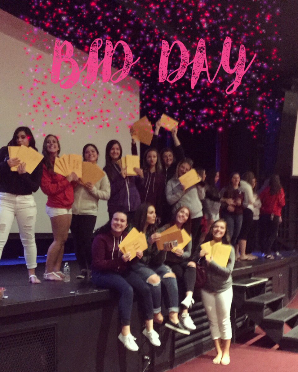 SHU_Panhellenic's tweet photo. Who's excited for bid night??! Your recruitment counselors can't wait to reveal their organizations to you! See you at 9:30 https://t.co/aTKUI0vR5L