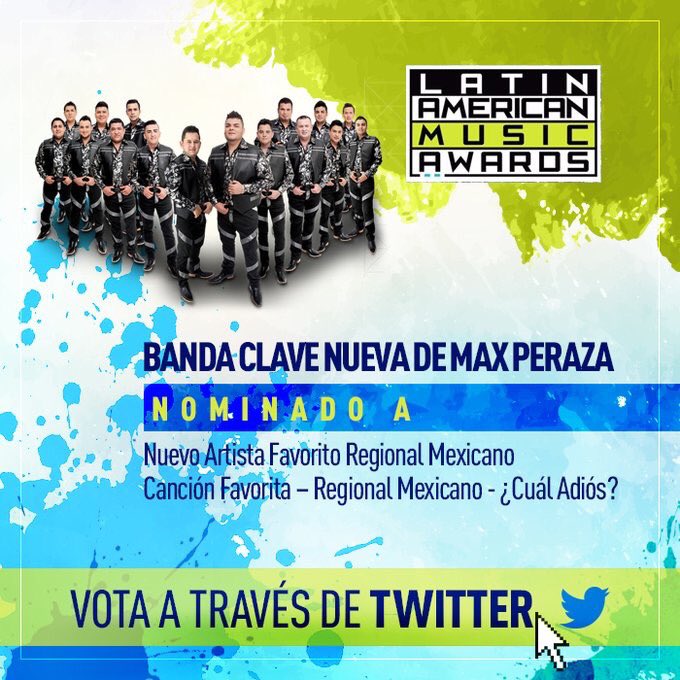 MaxitasTeam's tweet photo. Voto por @BANDONONONADMAX en #LatinAMAs 2016 como #NuevoArtistaFavorito – Regional Mexicano https://t.co/WTjeLJ8TGH