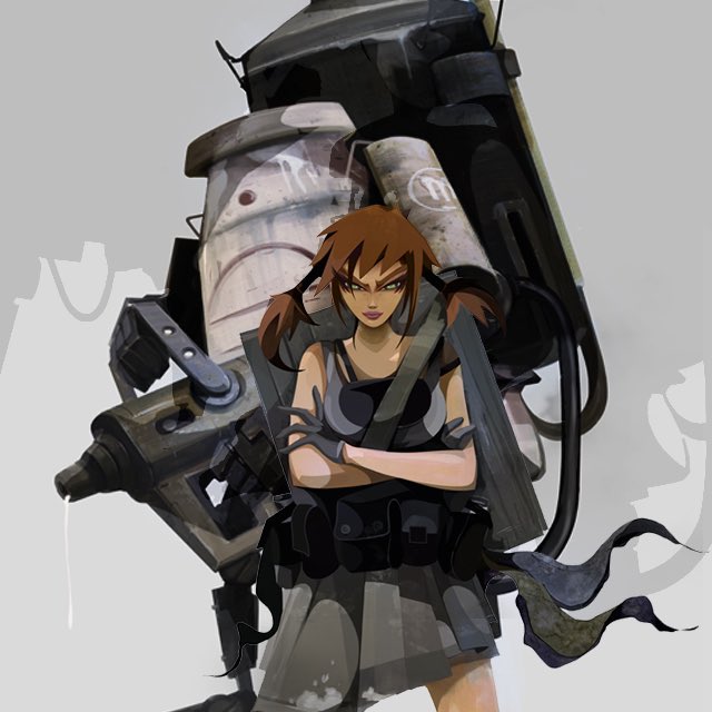 CrystalType's tweet photo. Sawyer approves of @KirstenRiaa awesome cosplay of her! Love it! ππͺ #beaverindustries #comicart #sawyer #milkybot #scifi https://t.co/r6FMsba2rB