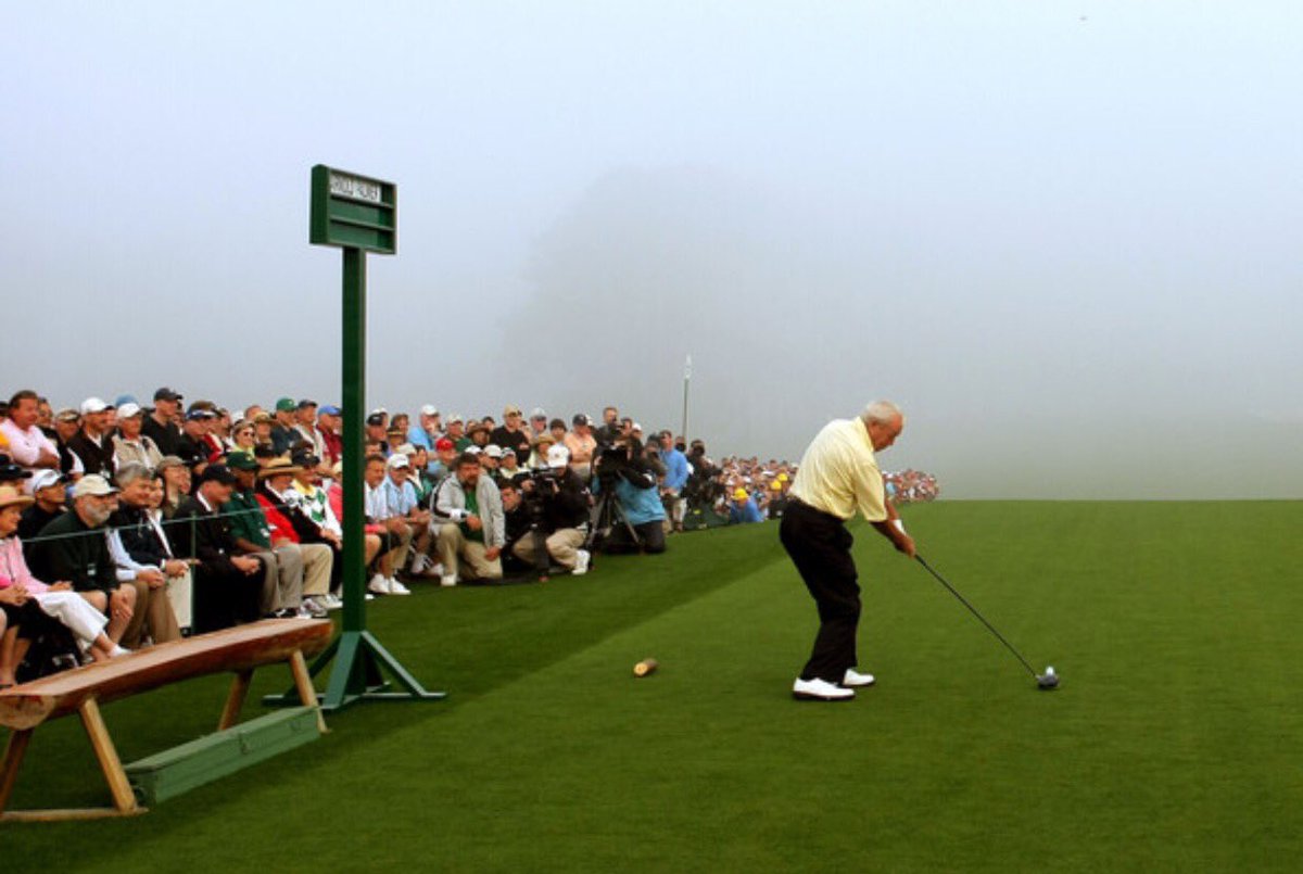 I may tweet this picture all night....Mr. Palmer's last drive at Augusta.