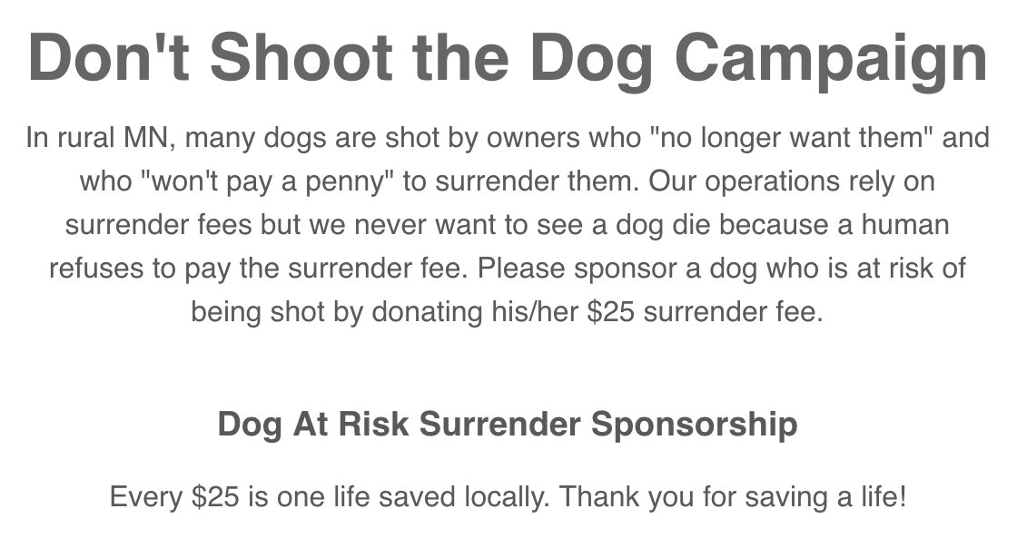 SidewalkDog's tweet image. #WadenaCounty Humane Society has a new "Don't Shoot the Dog" campaign &amp;amp; it's BRILLIANT. How you can help: sidewalkdog.com/blog/2016/09/d… #MN