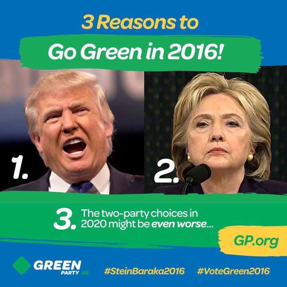 Other reasons:
💉Medicare for All
🎓Abolish student debt
🌱100% renewables by 2030
⚖️Ending the War on Drugs
✌️️No more wars for oil
#VoteGreen