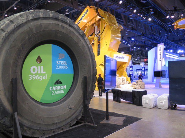 GreenDistTech's tweet photo. Even while setting up at #MINExpo2016 we had lots of passing interest in what we do - cleanly recycling tyres into oil, carbon and steel. https://t.co/H6461rncVE