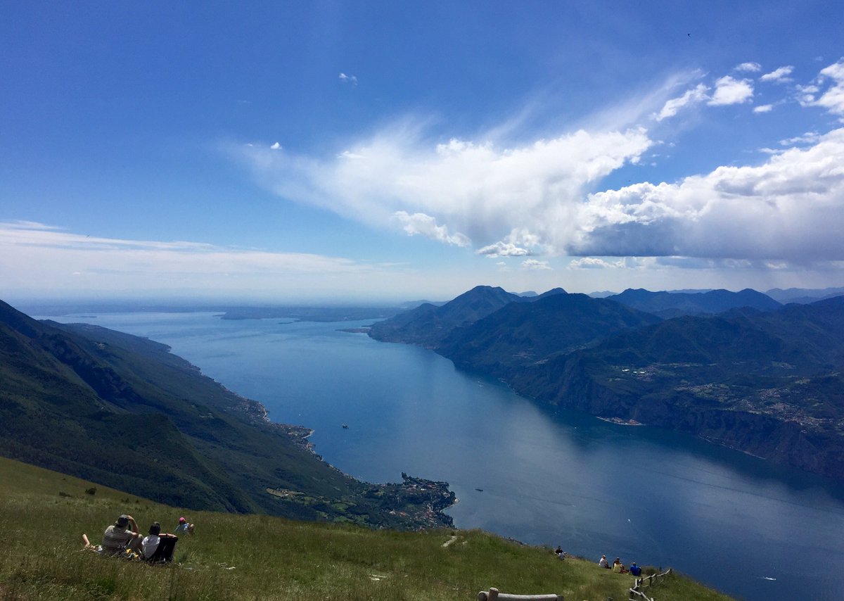 You really get a sense of the sheer size of Lake Garda from the top of #MonteBaldo. Here, we're looking south.
