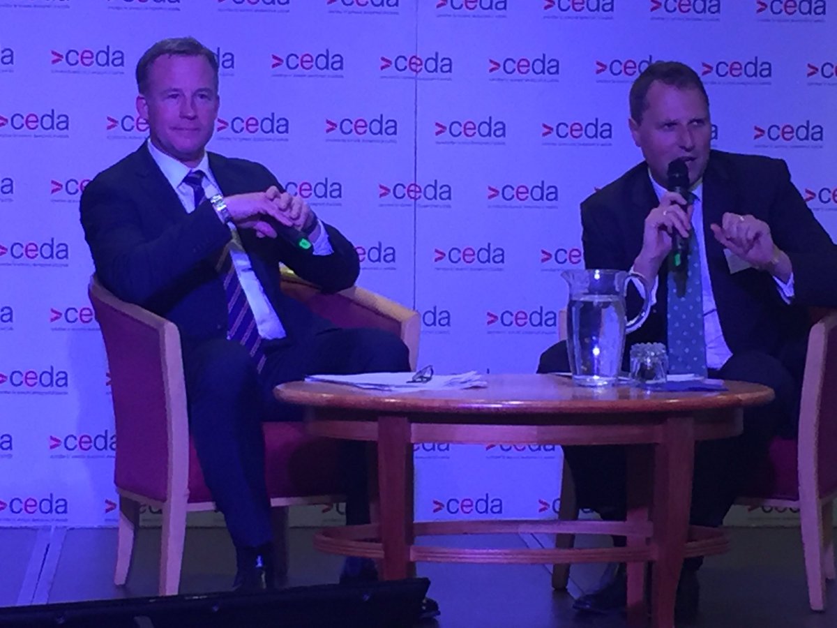 Prof_SMartin's tweet photo. Premier Hodgman taking questions from CEDA audience at State of the State in Hobart #StateofTAS https://t.co/RPL18Qkp93