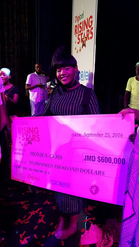 DIGICELJamaica's tweet photo. Congratulations to the 1st runner up Monifa Goss. You did great job. #DRS13 https://t.co/PcdKJkZZiP
