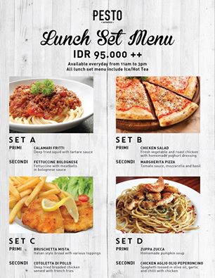 PESTOautentico's tweet photo. Hey Amici!
What's for lunch? what about this delicious Lunch set from @PESTOautentico 
Only IDR 95.000++ *checkout the flyer below https://t.co/wfJVllVOxE