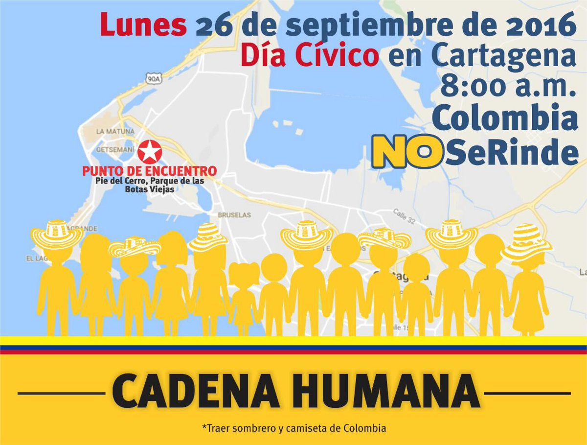 AlvaroUribeVel's tweet photo. Estaremos en la cadena humana de Cartagena a las 8 de la mañana, con la ayuda de Dios. https://t.co/RDEiMadI2G