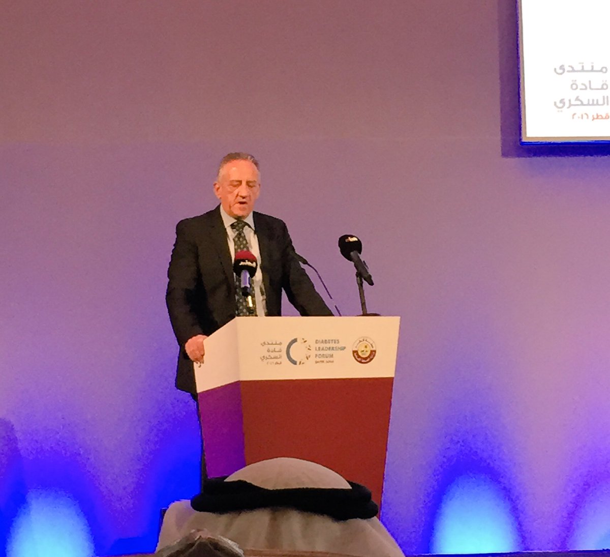 MaerskOilQatar's tweet photo. Lewis Affleck, MD of @MaerskOilQatar discusses MOQ's contribution towards tackling diabetes in Qatar at #DLF_QATAR https://t.co/PFcOLeCplB