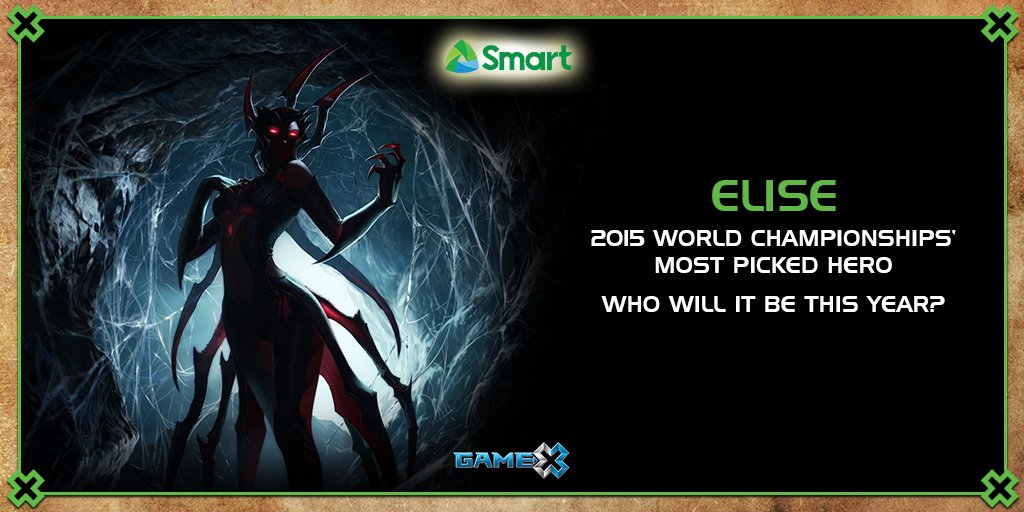 GameXph's tweet photo. Elise was last year’s most picked hero in the LOL World Championships. Can you guess who it will be this year? https://t.co/qlBmuJb4hP