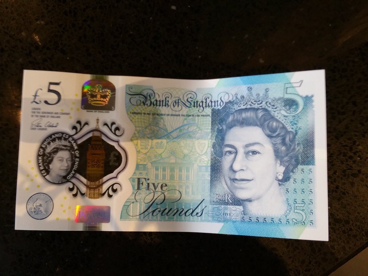 georgemcdonaugh's tweet image. When you get a #newfivepoundnote you have to tweet it.. It's the rules. #bitcoin #ethereum