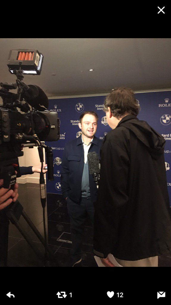 Interviewed Ryder Cup team members this morning. Good luck to the European Team.