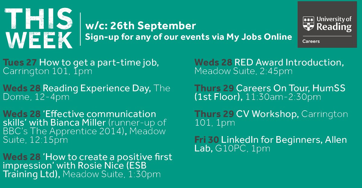 Uor Careers On Twitter Good Morning Uor Check Out What Events