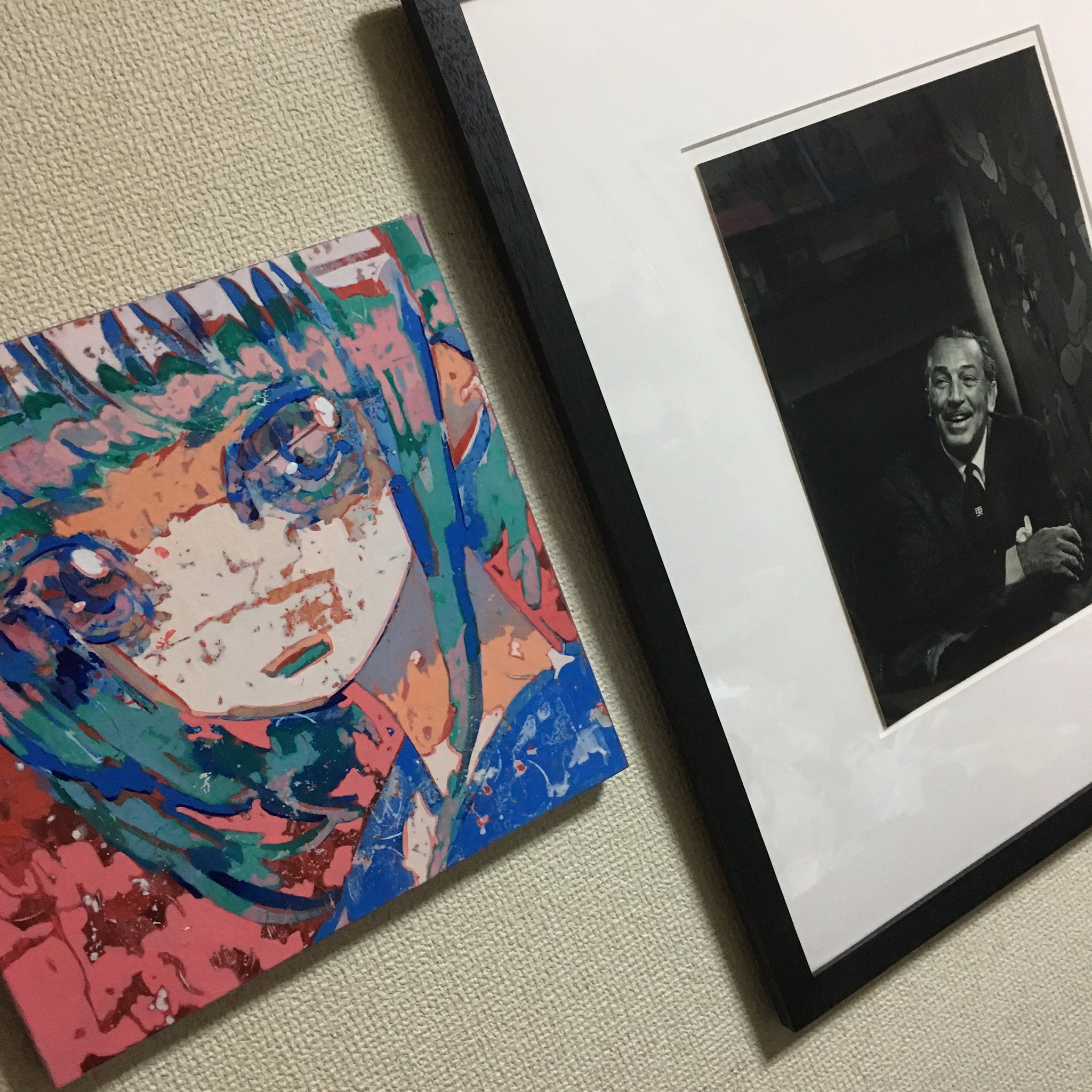 Bluerose 準備中 先日購入した大槻香奈さんの作品 実はユーサフ カーシュ の撮った夢を創った男 ウォルト ディズニー氏の写真の真横に飾ってる 自分への暗示のような そんな気持ちを持つようにと 眼が力強かったり