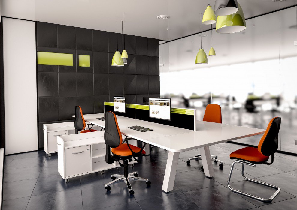 Form meets function in the beautiful Force bench desk, incorporating  cable trays, sliding tops and solid design. #officefurniture #ukmade