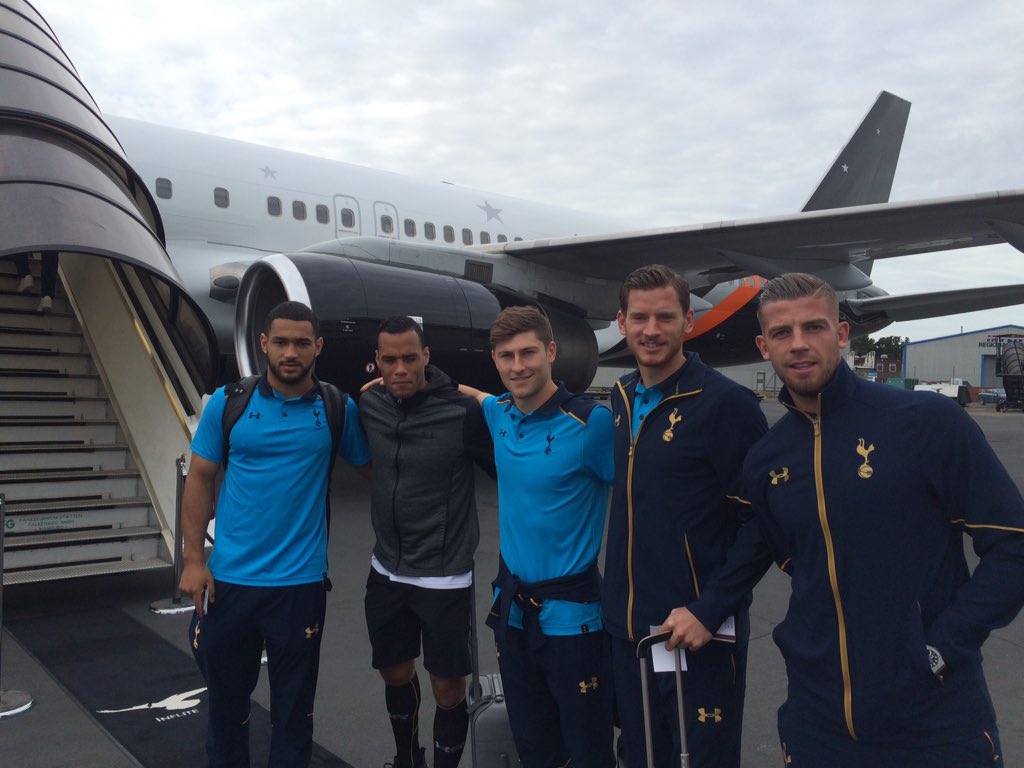 Ready for Moscow! @cameroncv2, @Vorm_Official, @Ben_Davies33, @JanVertonghen and @AlderweireldTob! #COYS