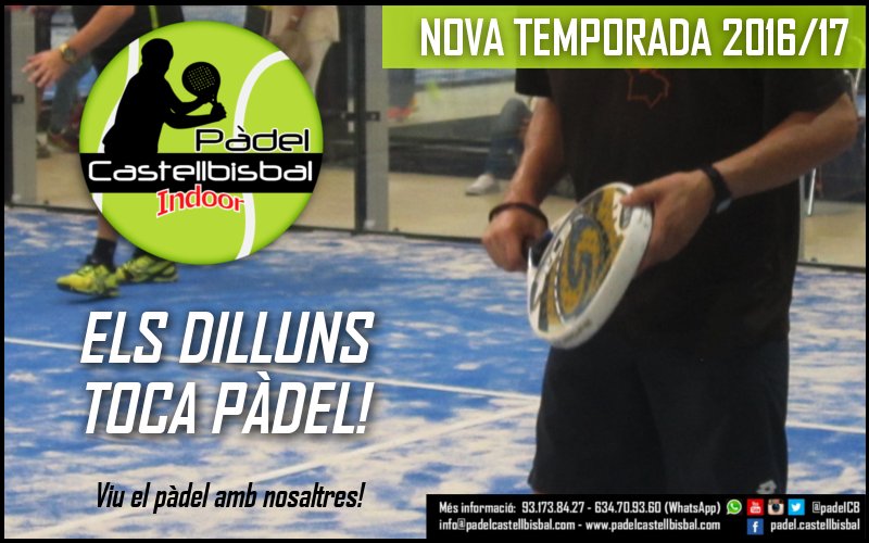 Els dilluns toca #pàdel!!! ;-) Us hi esperem!! 💪