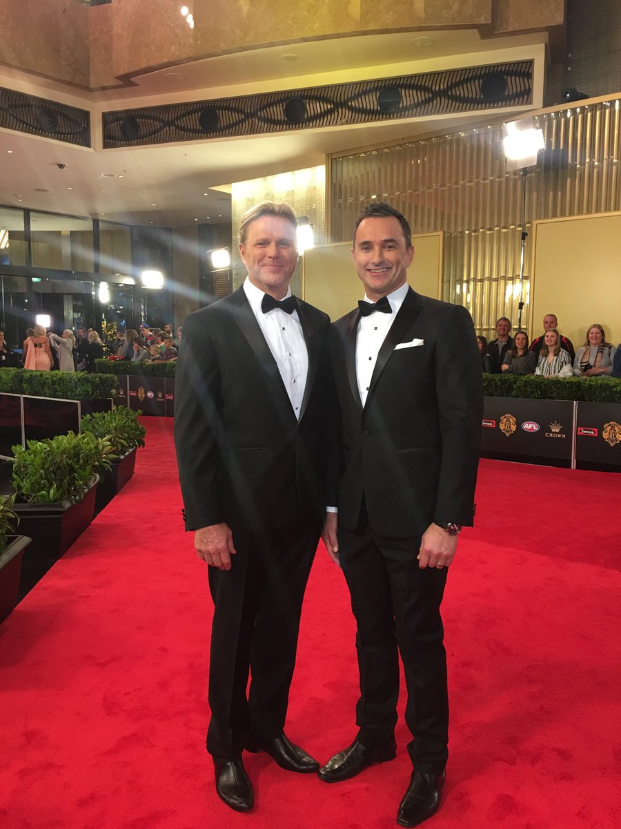 FOXFOOTY's tweet photo. Thanks @menzclub for looking after the @FOXFOOTY team throughout the 2016 season. Derm &amp; Dicko looking sharp on the @AFLBrownlow Red Carpet! https://t.co/zJmPxXpATI