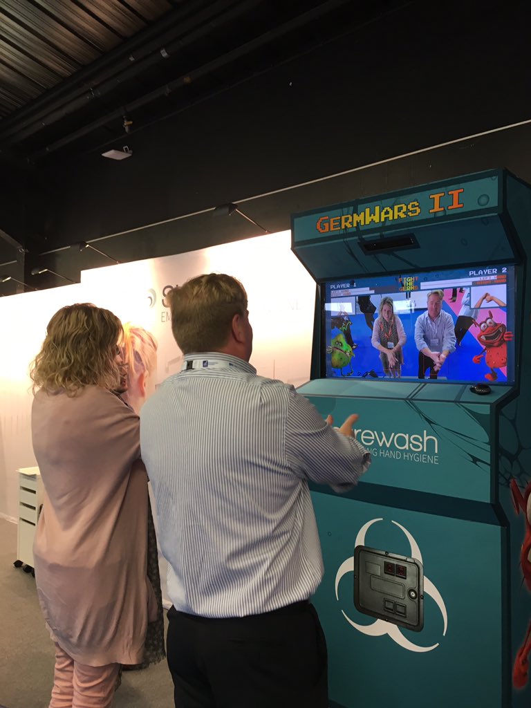 SureWash's tweet photo. Game on #WHOHOW #handhygiene @SureWash @IPS_Infection @LTHTrust go Gillian https://t.co/0a98KbQQSu