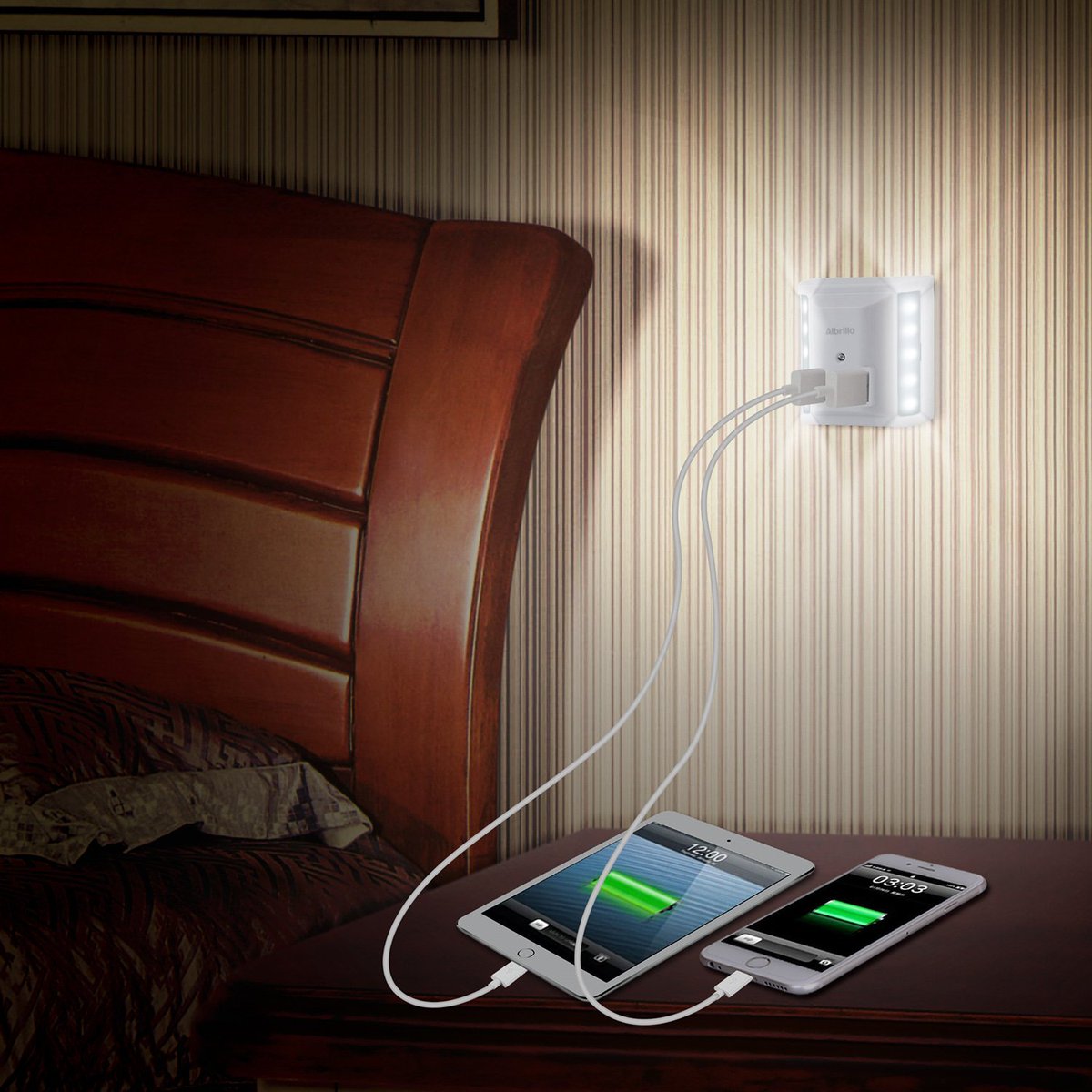 Albrillo_Direct's tweet image. Can't find your phone in the dark when charging, get a $11.99 Albrillo USB wall Charger Dimmable light,amazon.com/dp/B01ITC66QM